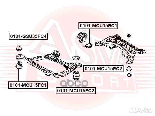 Сайлентблок подрамника перед 0101MCU15RC1 asva