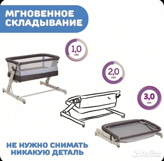 Детская кроватка люлька приставная chicco