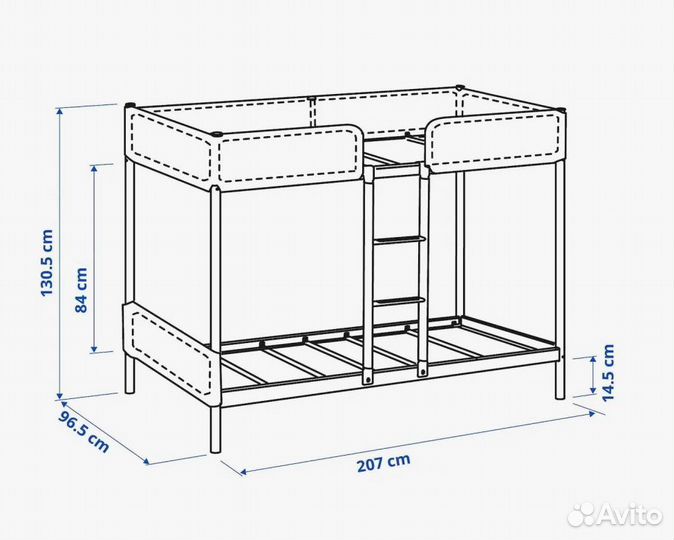 Продам двухярусную кровать IKEA