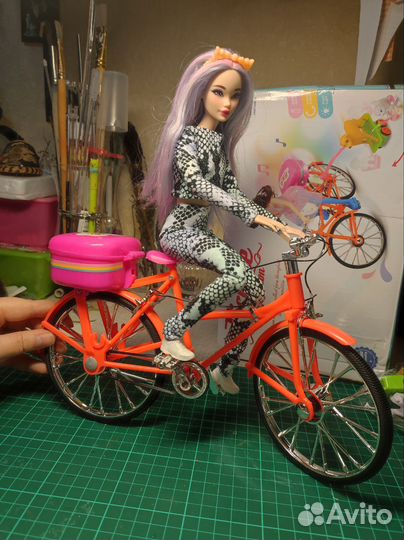 Велосипед для кукол с собачками