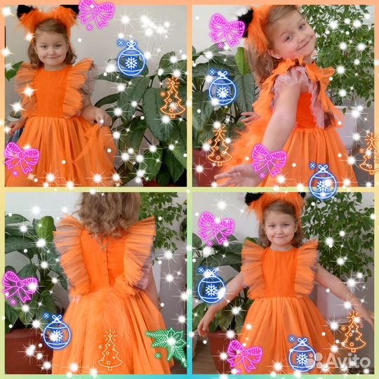 Новогоднее платье лисички