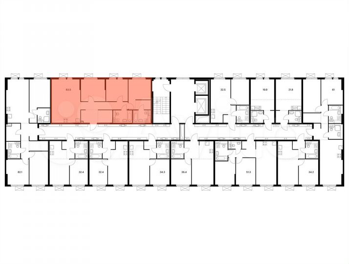 3-к. квартира, 83,5 м², 15/15 эт.