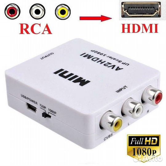 Конвертер RCA hdmi AV2hdmi HD Видео