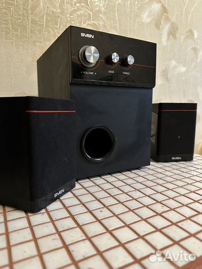 Активный сабвуфер sven MS-309 c двумя колонками