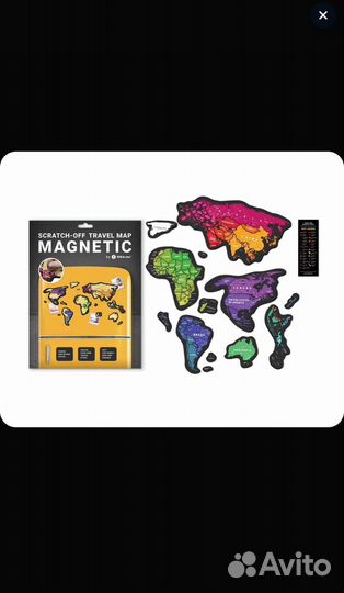 Магнитная карта мира Travel Map magnetic World