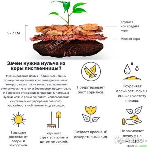 Кора лиственницы мульча