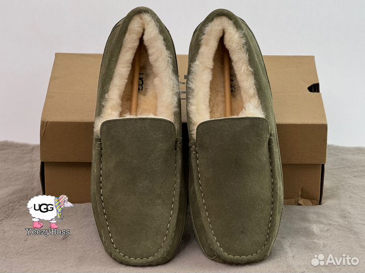 Мужские зимние мокасины с мехом Ugg Olive