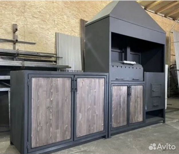 Мангальная зона из металла лофт