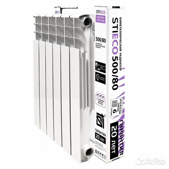Биметаллический радиатор STI ECO RUS BM 500/80 6 с