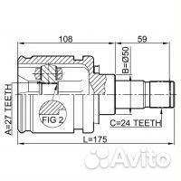 ШРУС внутренний левый 27x50x24 (toyota camry ACV3#