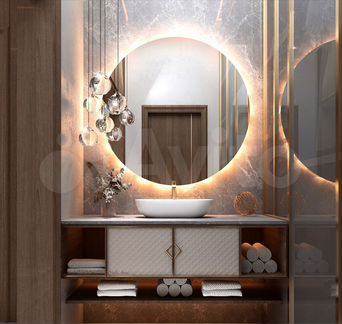 Зеркало с подсветкой в ванную круглое Widow
