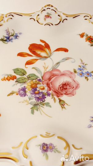 Блюдо фарфор Германия кобальт