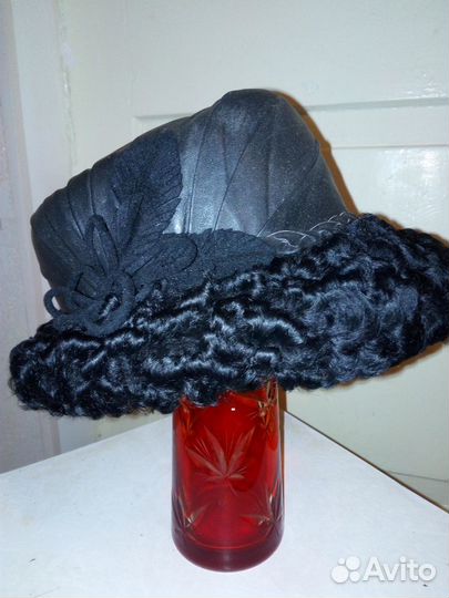 Шляпа р.56-57,нат.кожа и мех,новая