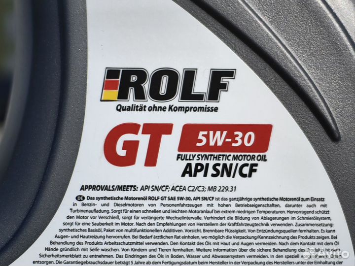 Масло Rolf GT 5w30 API CN/CF