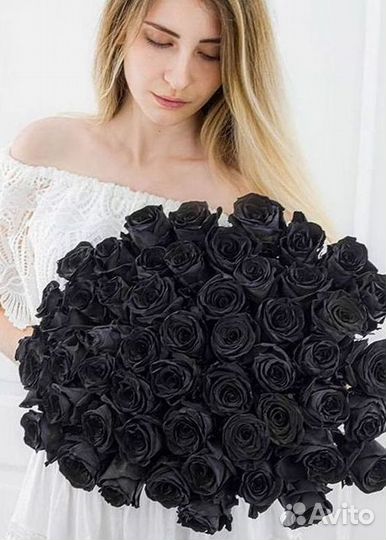 Доставка букетов и цветов. Чёрные розы