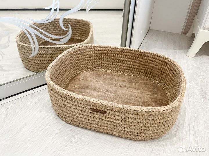 Корзина лежанка из джута / Корзина из джута