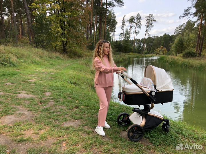 Коляска 3 в 1 эко кожа