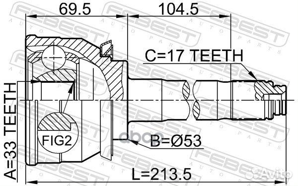 Шрус наружный 33x53x17 isuzu bighorn/trooper UX