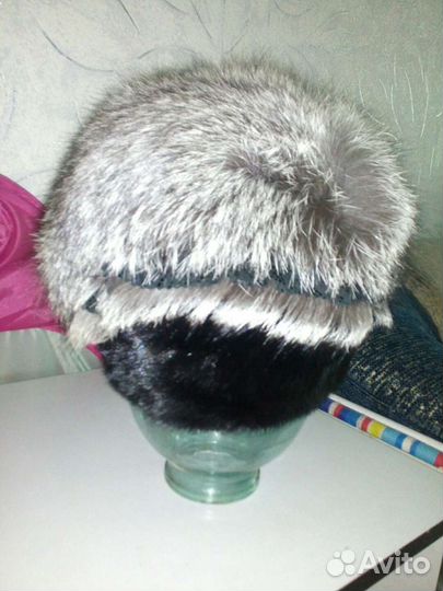 Берет чернобурка+норка