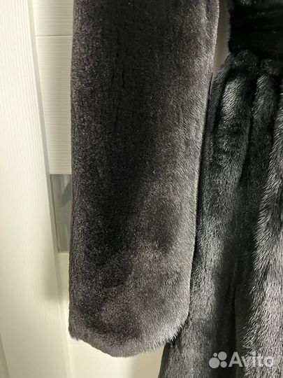 Шуба норковая с соболем длинная