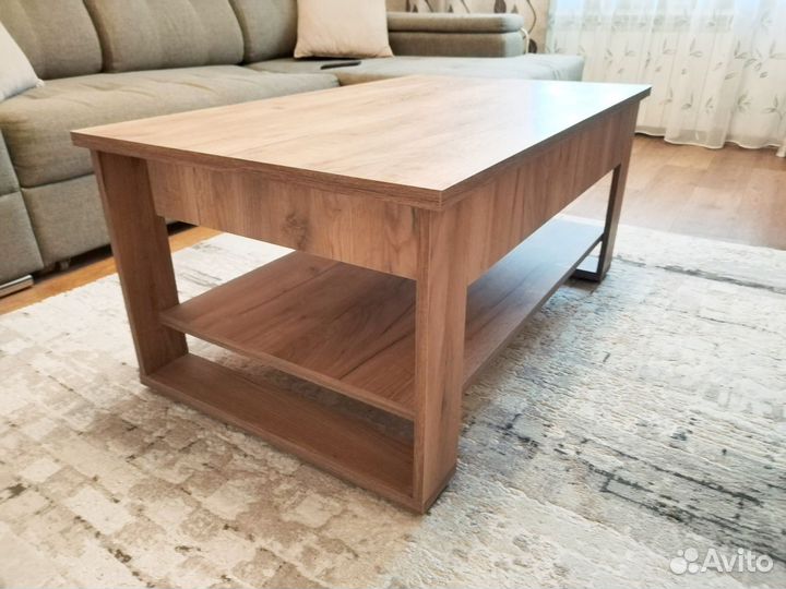 Журнальный стол трансформер крафт