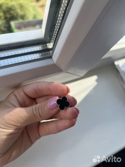 Серьги van cleef серебро