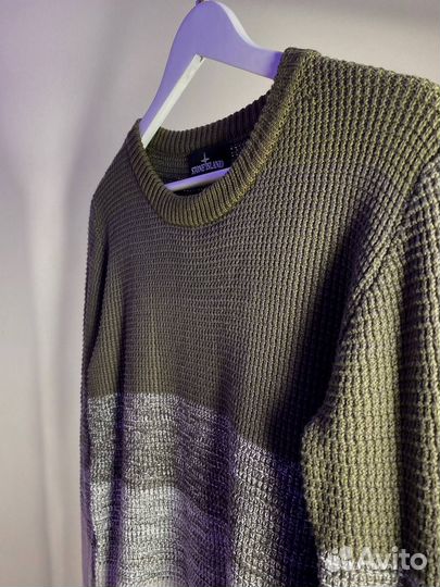 Свитер Stone Island градиент хаки