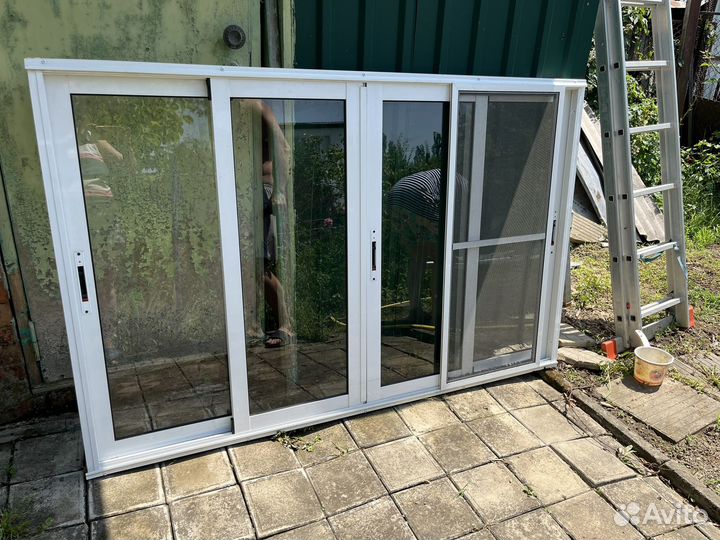 Лоджия, балкон, окно алюминиевое, раздвижное