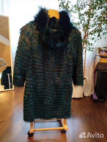 Кардиган шубка р 46 из крашеного песца на кашемире