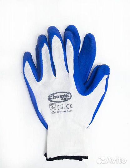 Перчатки защитные (п/э.латекс), размер 10, микс