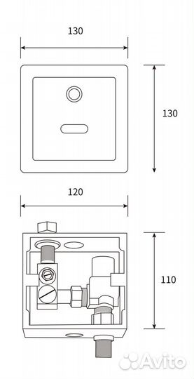 Смеситель для писсуара beWash Photocell bwam0UR30