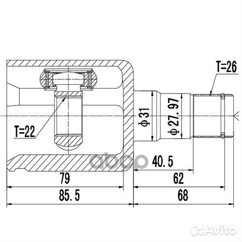 ШРУС seat toledo 12- внутр. Z87974R Zikmar