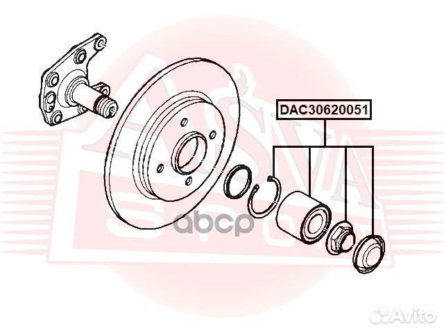 Подшипник ступицы, комплект DAC30620051 asva