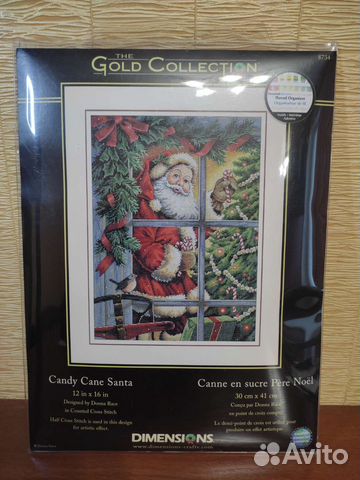 Набор для вышивания Dimensions Candy Cane Santa