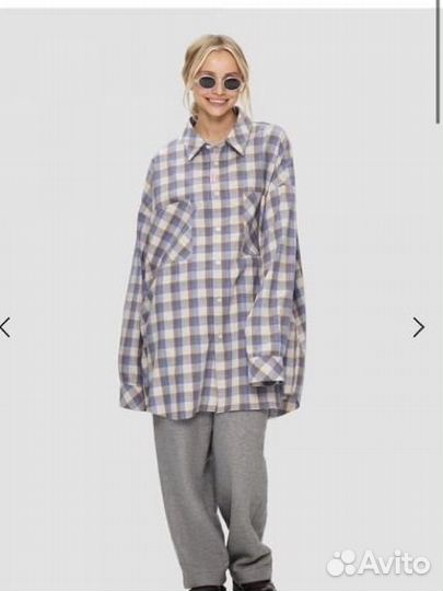 Monochrome рубашка в клетку collar новая