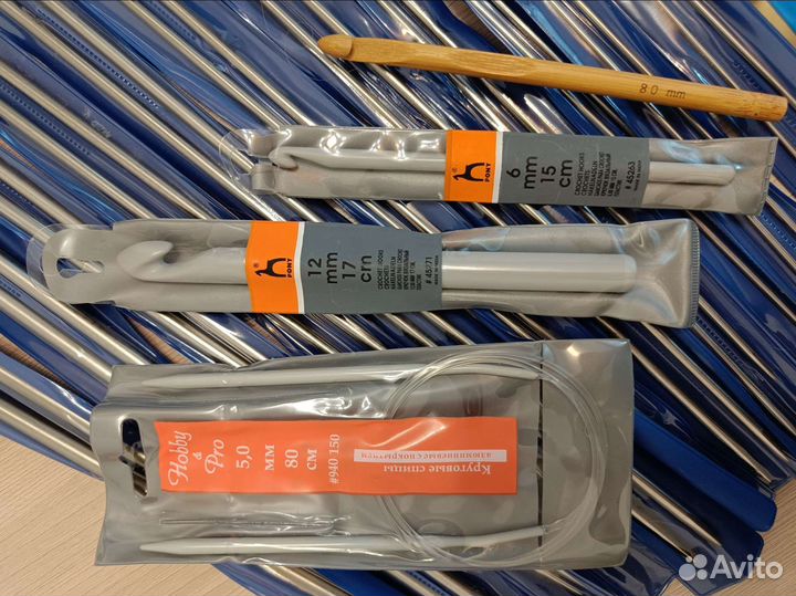 Спицы прямые, круговые и крючки для вязания