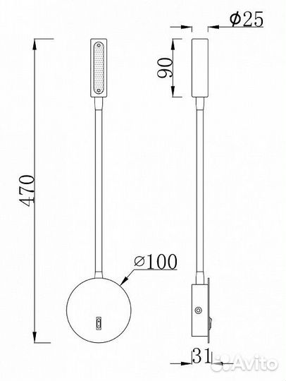 Бра Maytoni Stem C035WL-L3B3K