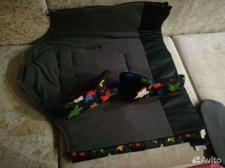 Зимний мешок в коляску + варежки