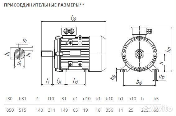 Электродвигатель аир 225М8 (30кВт-750об) новый