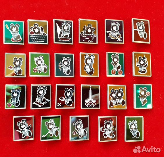 Набор значков Олимпиада 80. Мишка Олимпийский. Сит