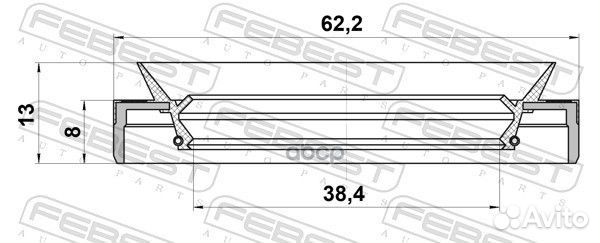 Сальник привода 38.4x62.2x8x13 ford focus CB4 2