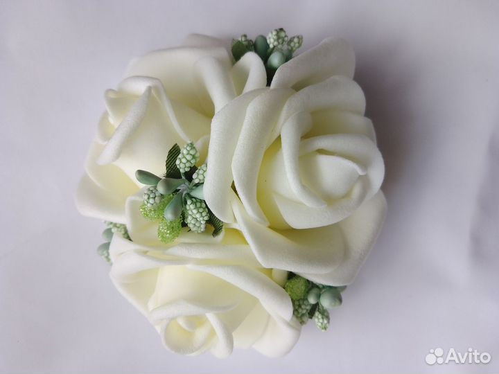 Украшение для волос розы на свадьбу, на вечер