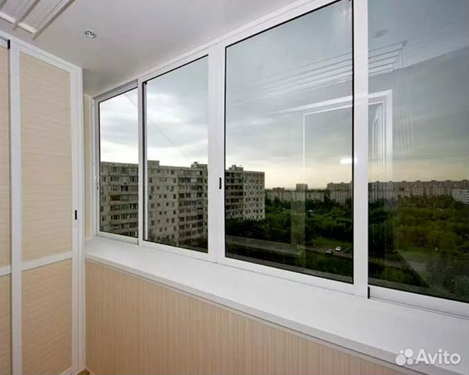 Остекление раздвижное с обшивкой