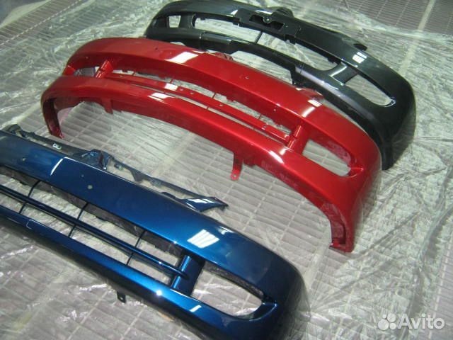 Бампер Mitsubishi Lancer 9 передний черный в цвет