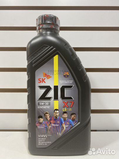 Масло моторное 5W30 ZIC X7 LS 1л синтетика С3