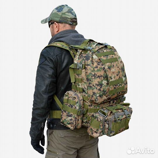 Тактический рюкзак походный с подсумками