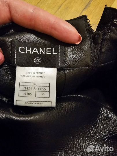 Кожаная юбка Chanel