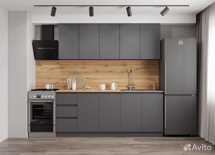 Кухня мори 2.0 м Графит