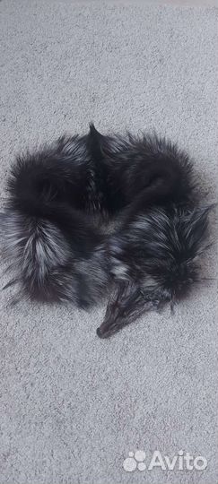 Меховой воротник чернобурка