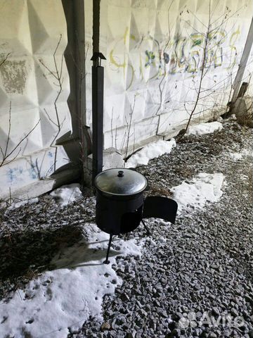 Комплект казан 8л, печь 2 мм с трубой, шумовка